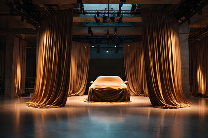 車の商品発表の写真