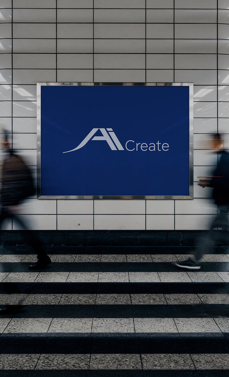 駅構内の広告ディスプレイの写真